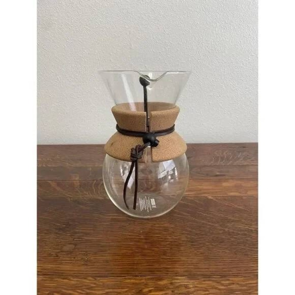 Bodum Pour Over Coffee Maker 34oz Clear Glass Cork Sleeve‎ Excellent Condition